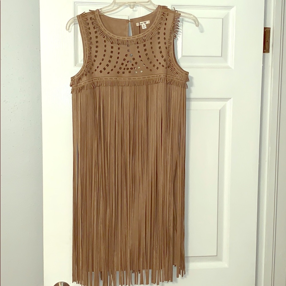 Suede Fringe mini Dress
